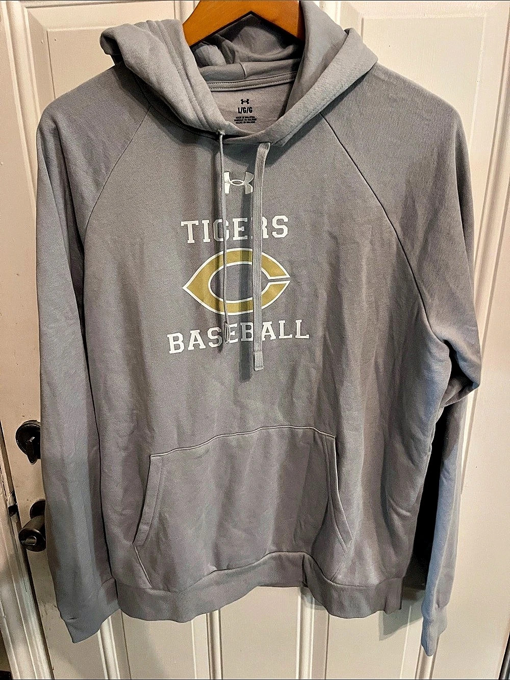 Under Armour Men's Tigers Baseball Hoodie Gray Large NWT